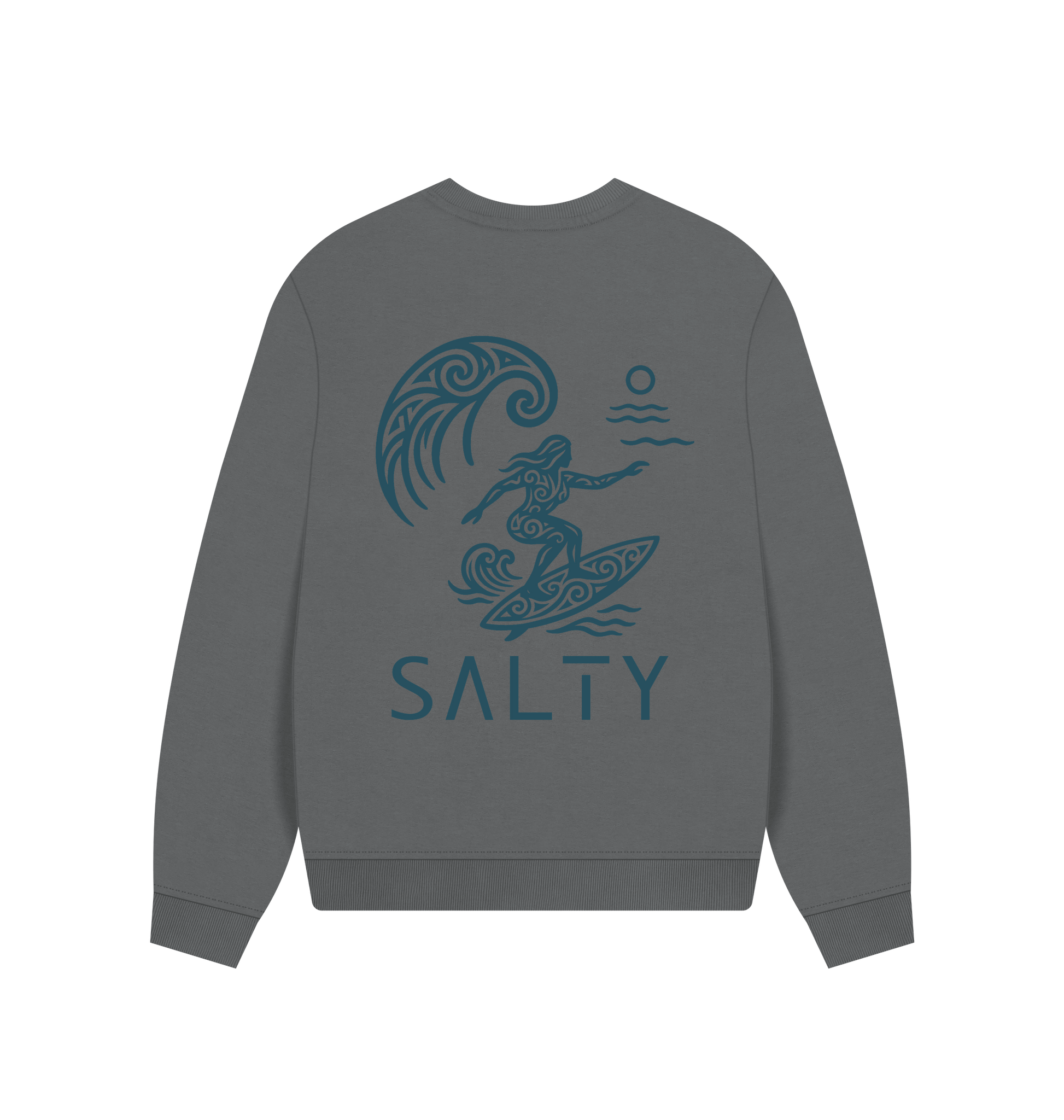 Slate Grey Printed Sweater Back