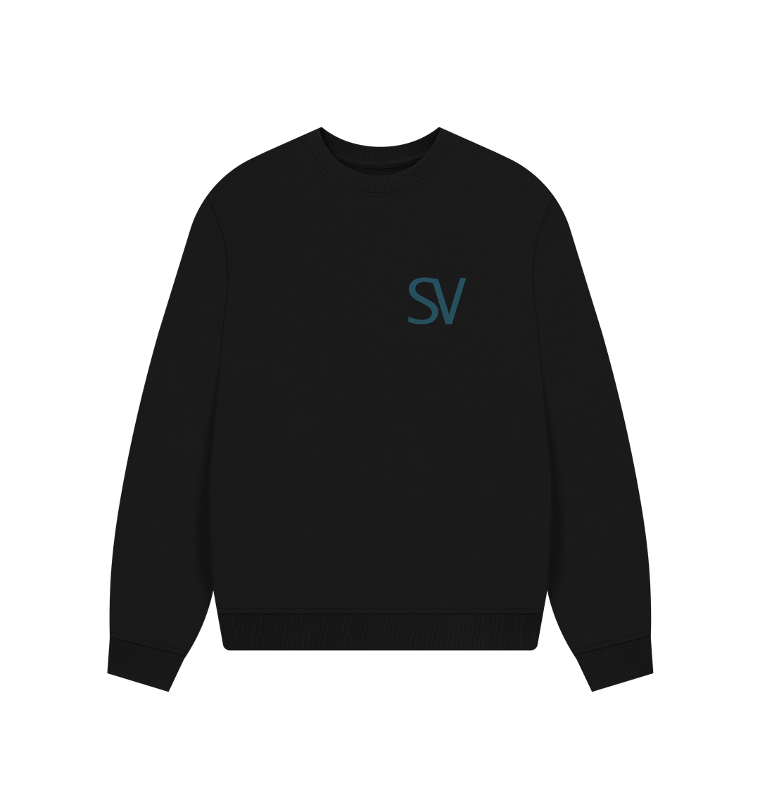 Black Printed Sweater Front