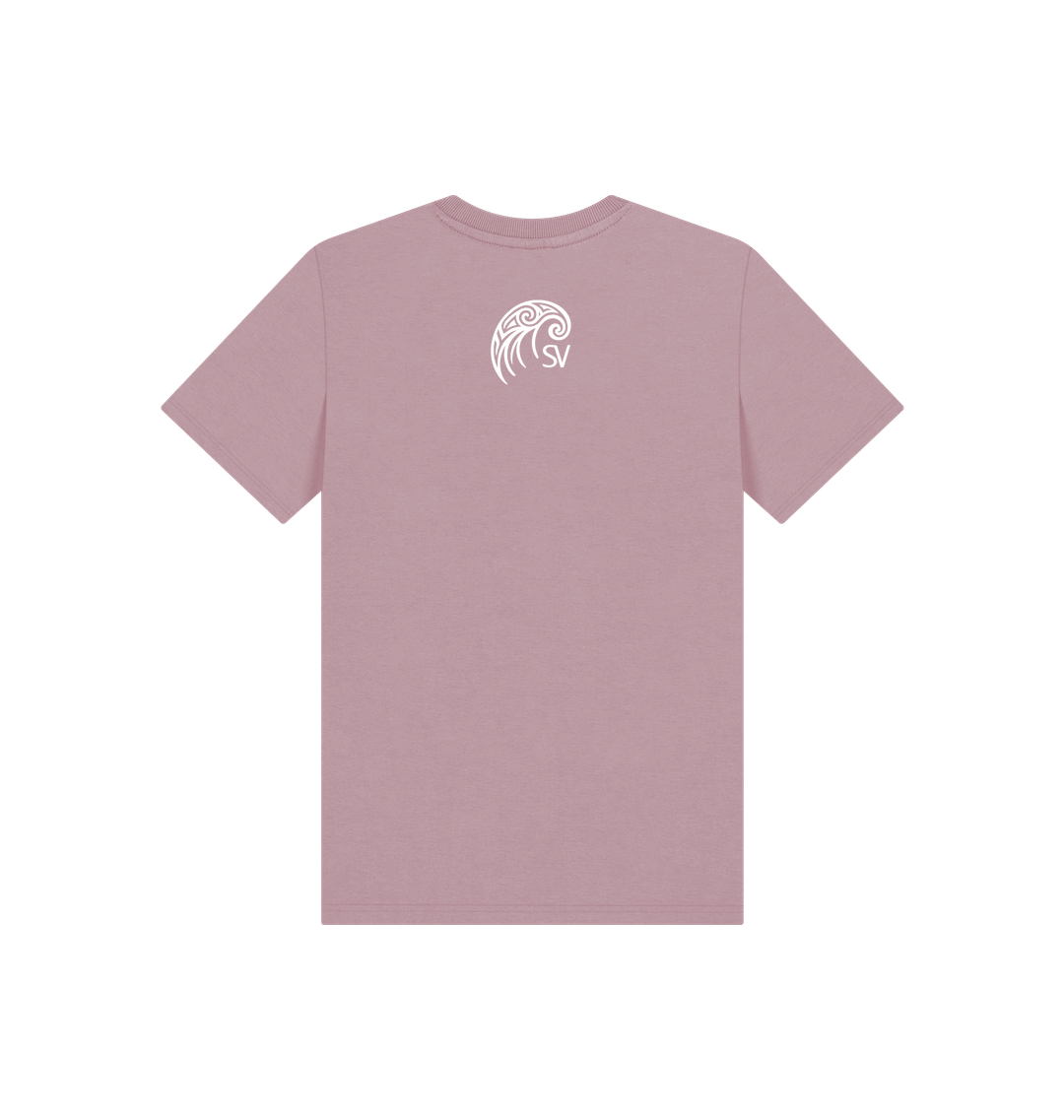 Mauve Printed Kids T-Shirt Back