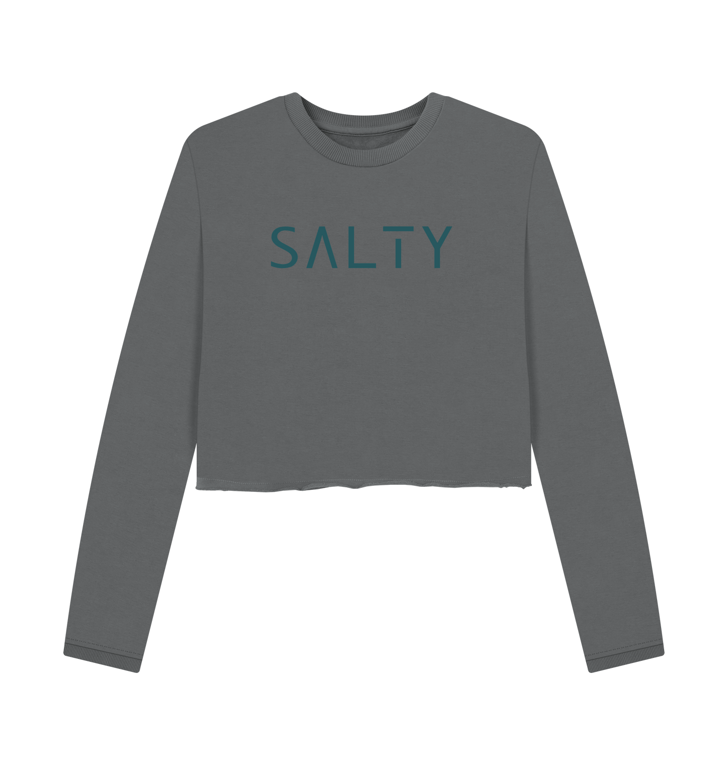 Slate Grey Printed Boxy Jumpers Front