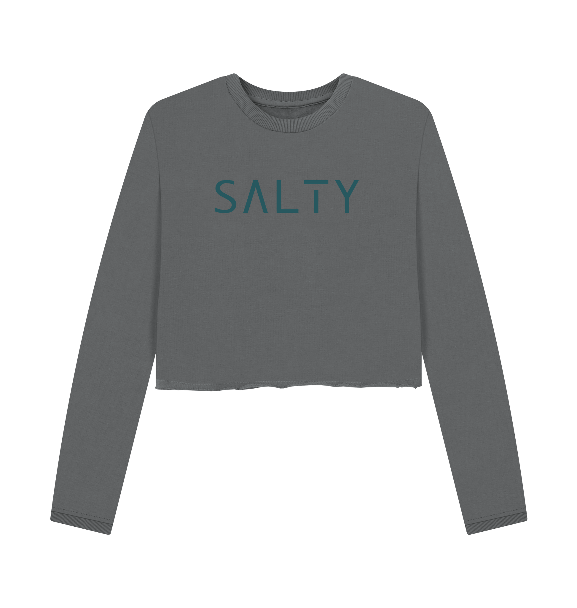 Slate Grey Printed Boxy Jumpers Front