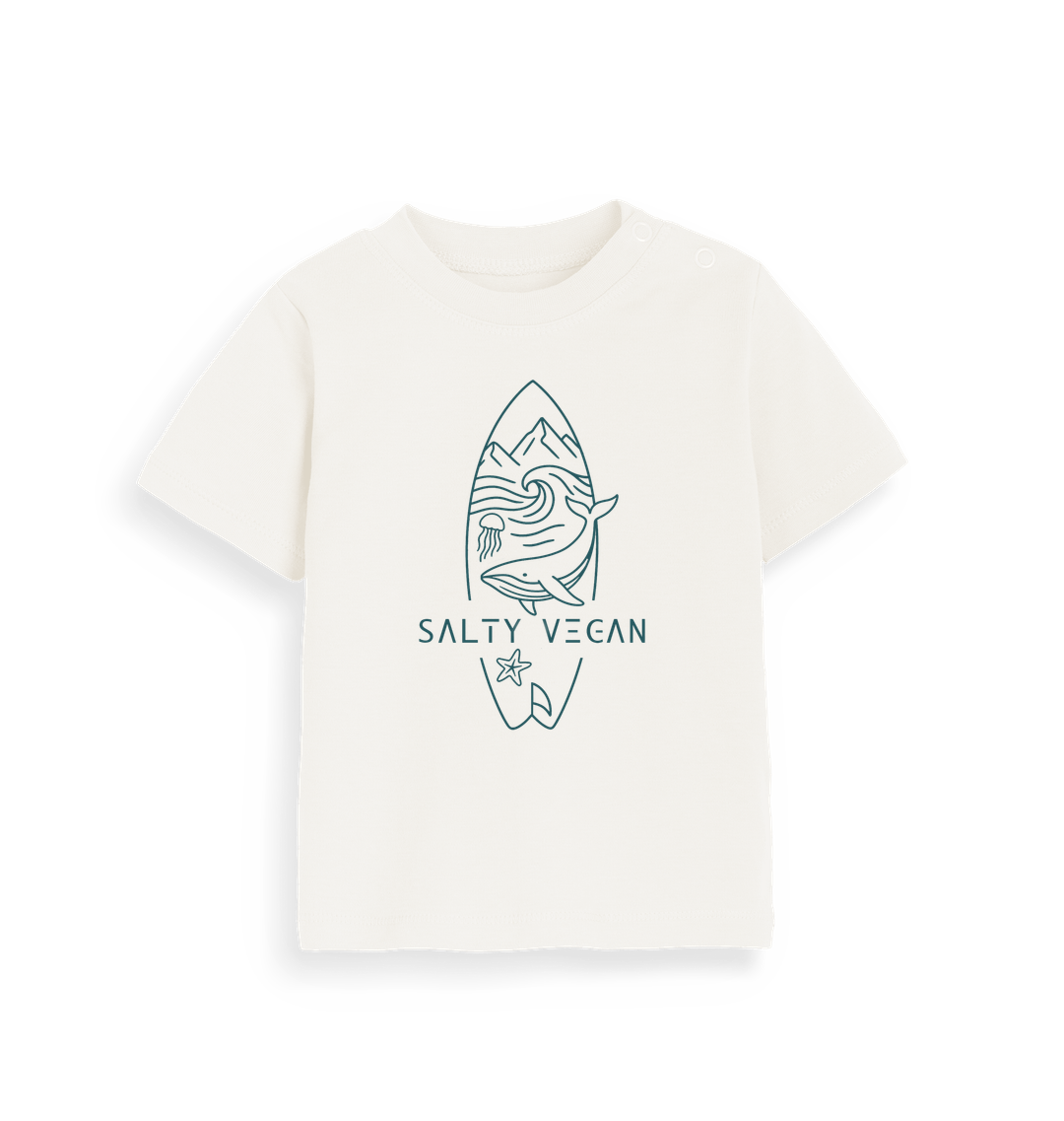 Organic Natural Printed Kids T-Shirt Front