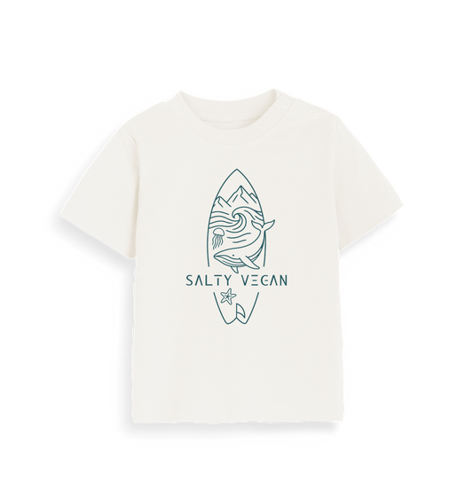 Organic Natural Printed Kids T-Shirt Front