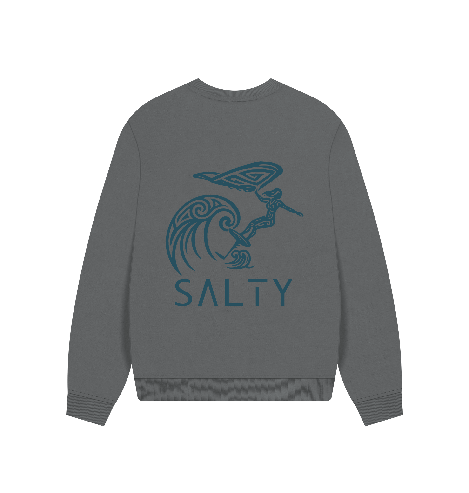 Slate Grey Printed Sweater Back