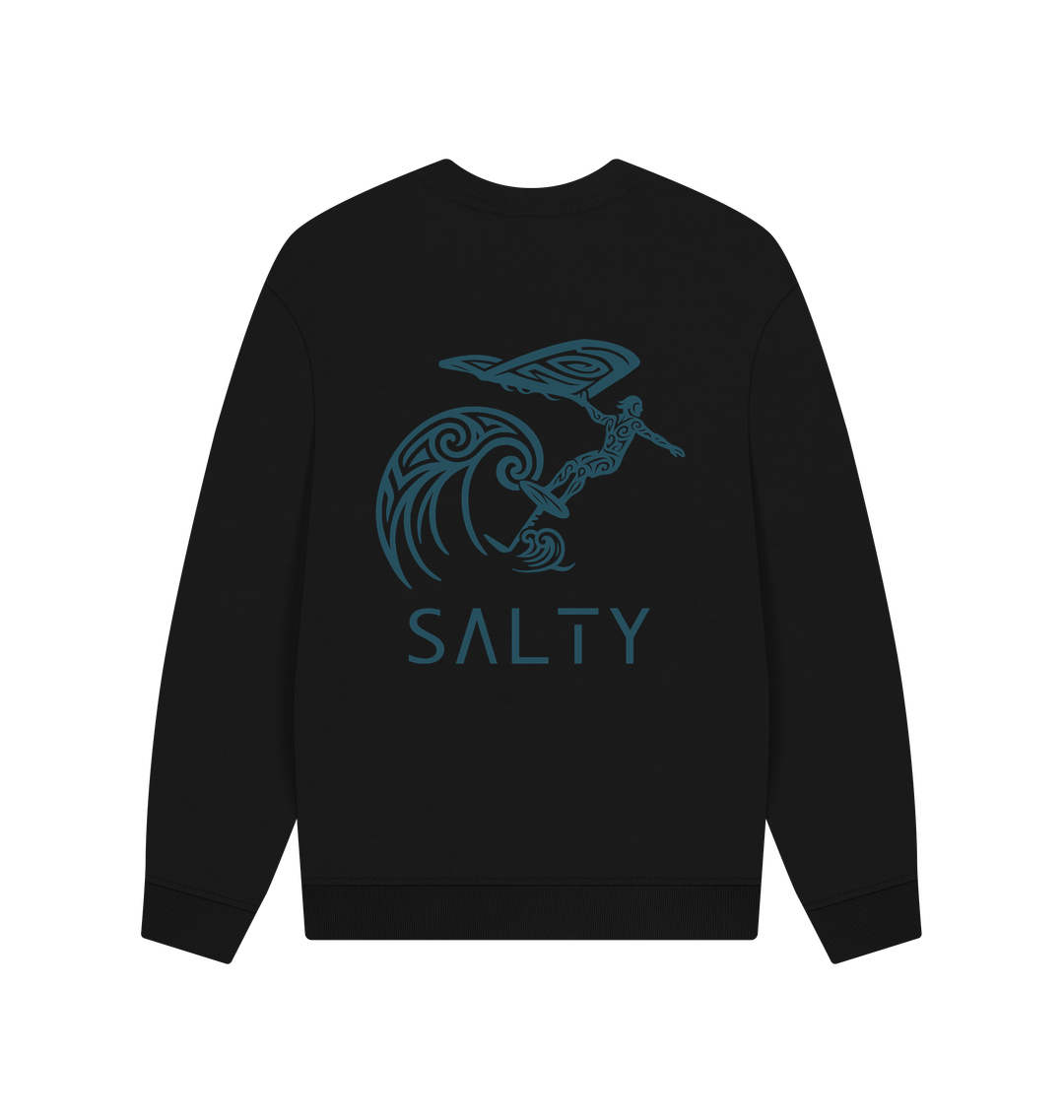 Black Printed Sweater Back