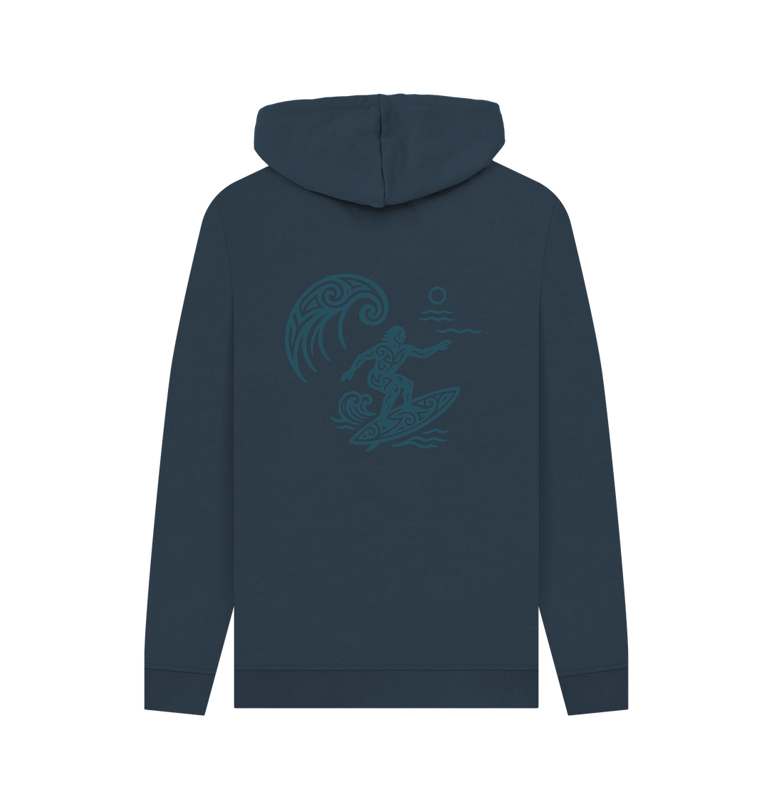 Navy Printed Hoody Back