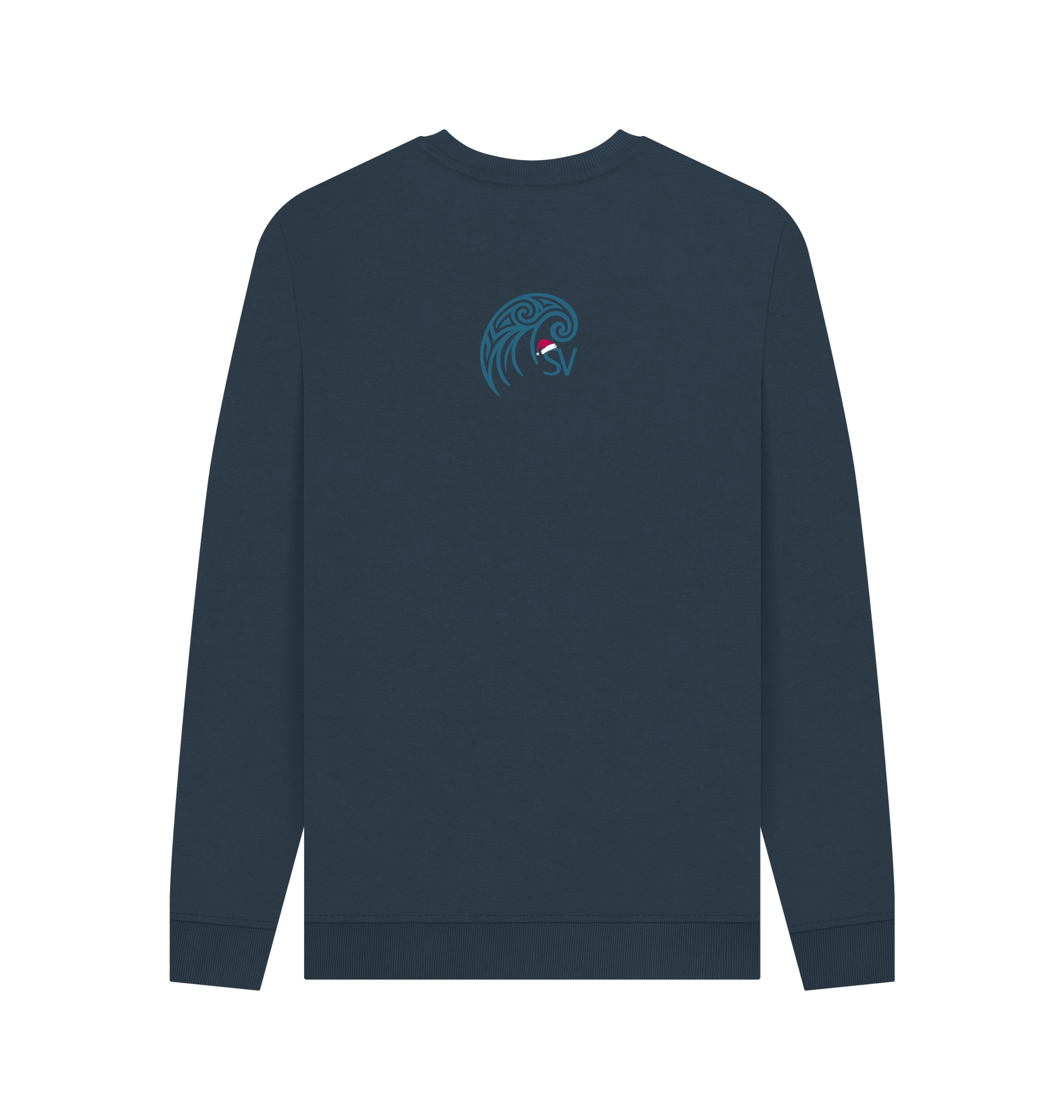 Navy Blue Printed Sweater Back