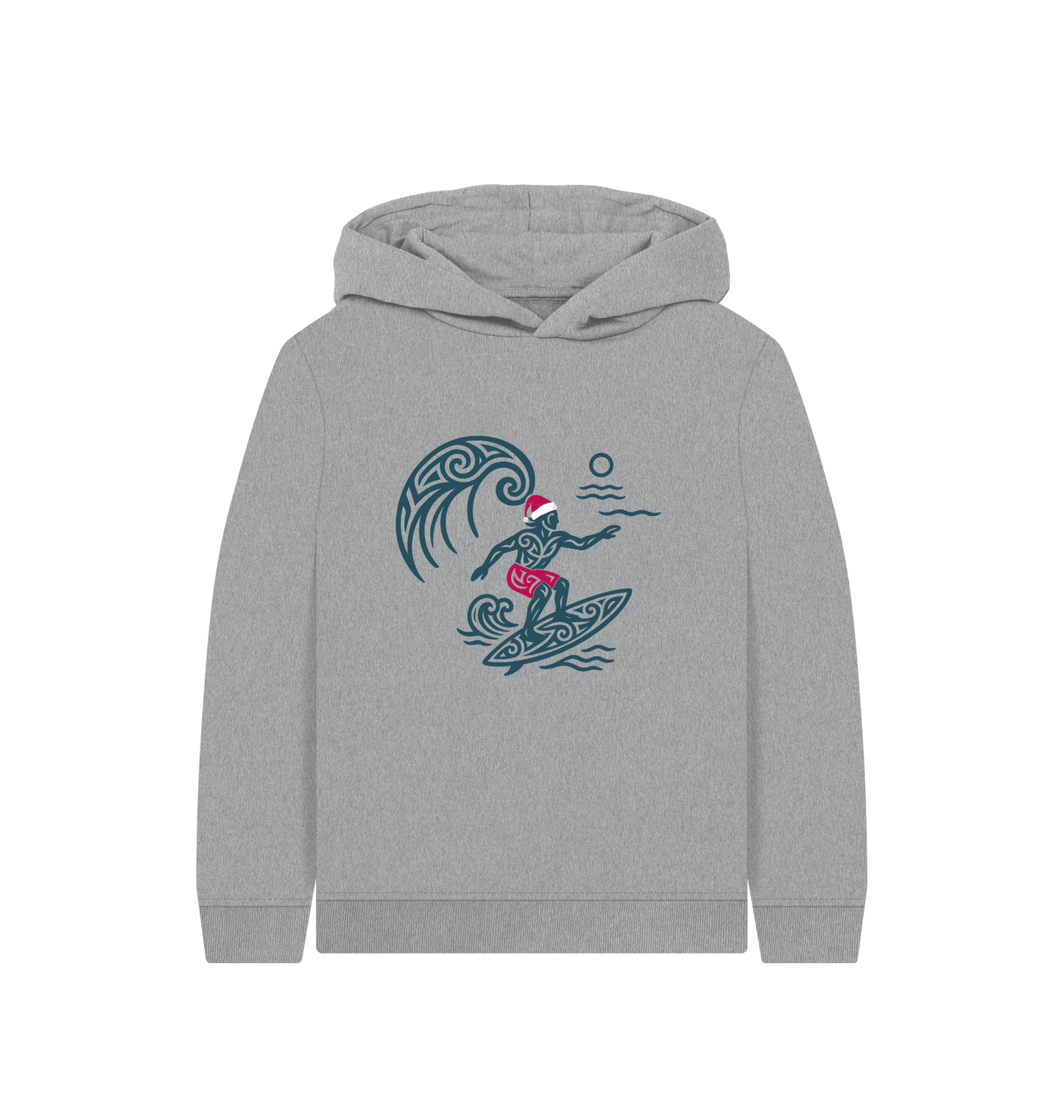 Athletic Grey Printed Kids Hoodie Front