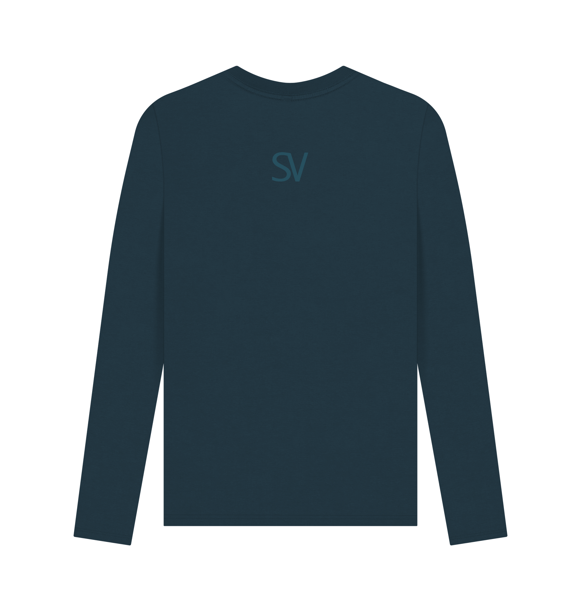 Denim Blue Printed Long Sleeve T Shirt Back