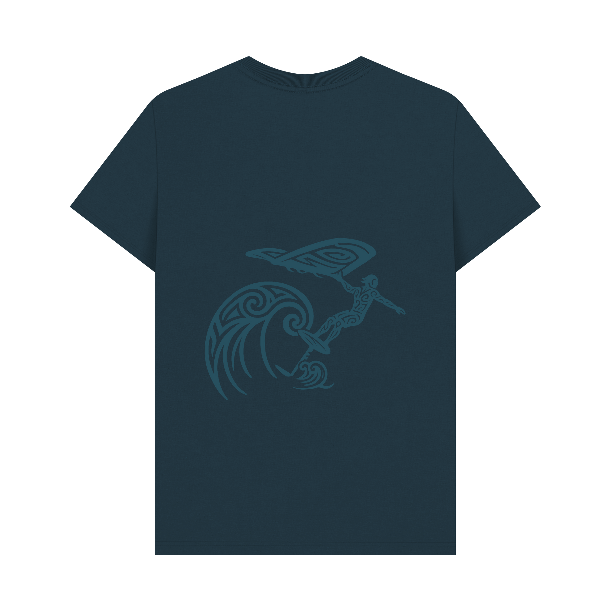 Denim Blue Printed T-shirt Back