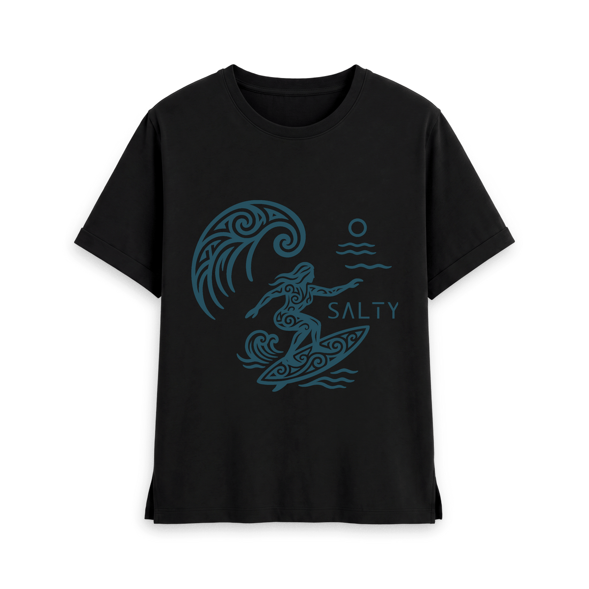 Black Printed T-shirt Front
