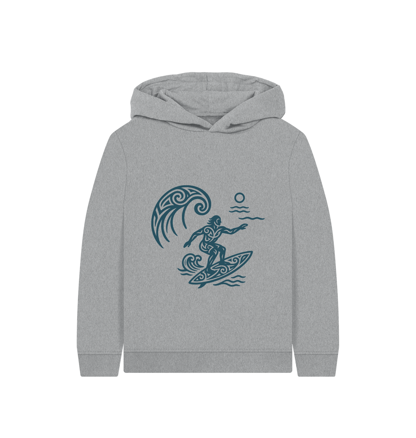 Athletic Grey Printed Kids Hoodie Front