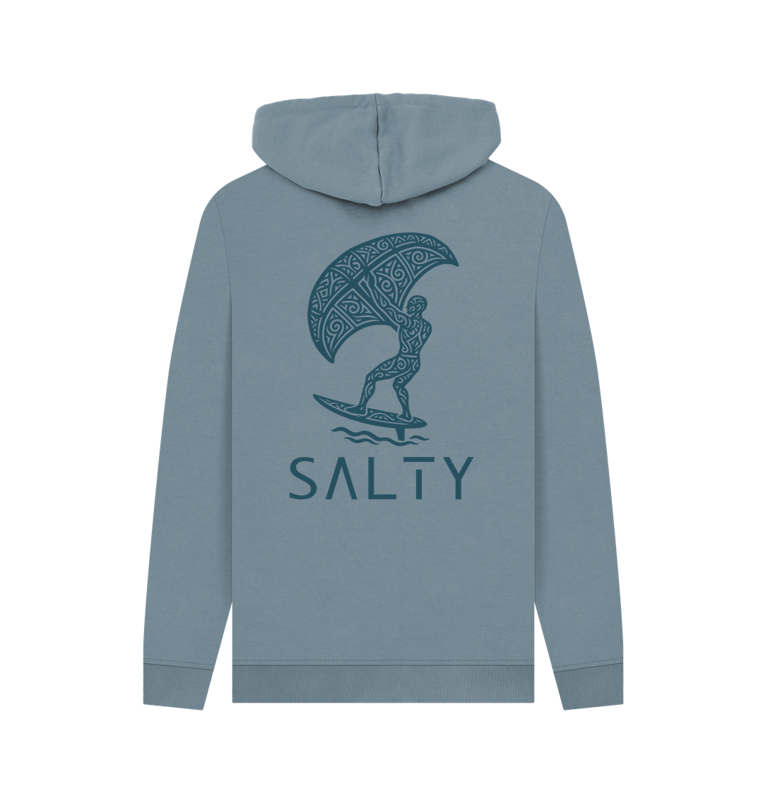 Stone Blue Printed Hoody Back