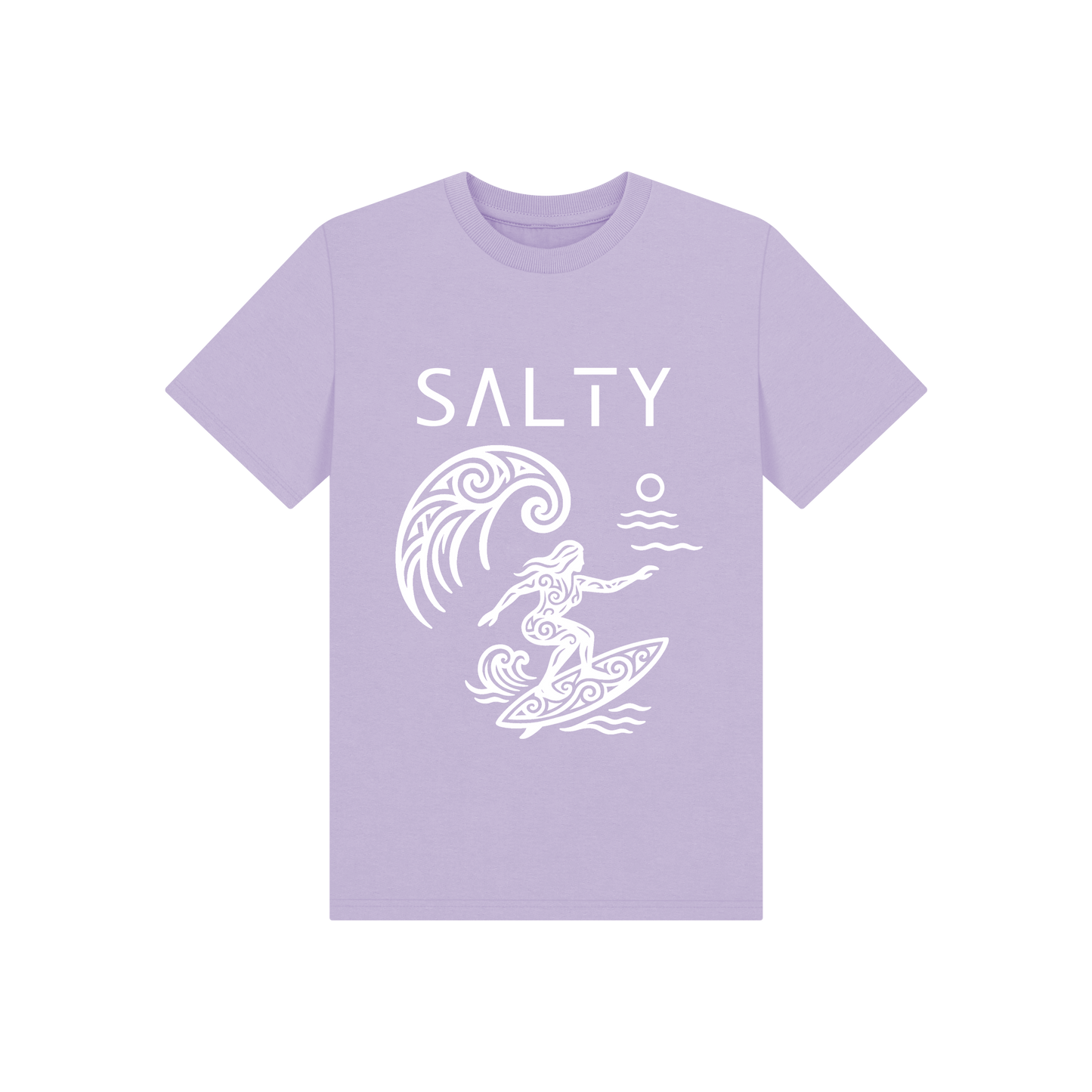 Soft Lilac Printed Kids T-Shirt Front