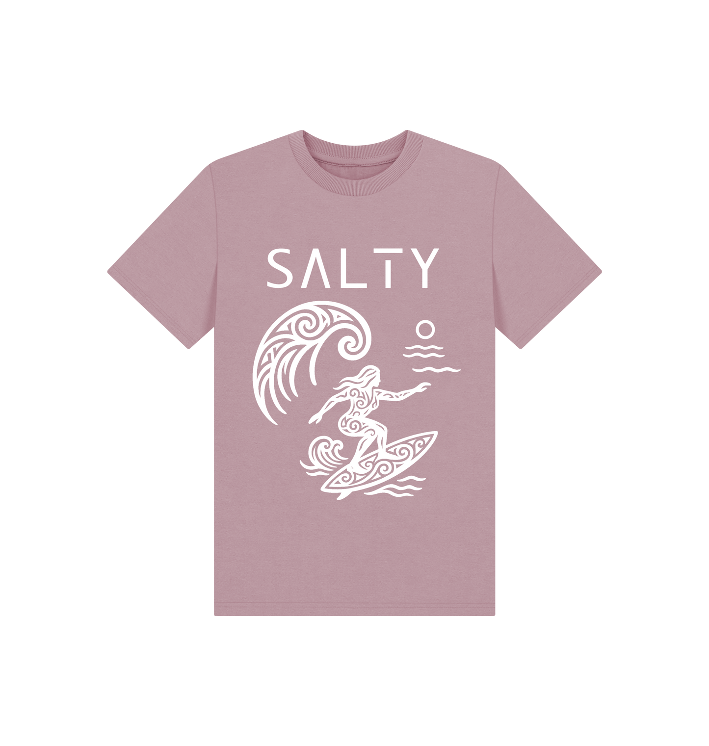 Mauve Printed Kids T-Shirt Front