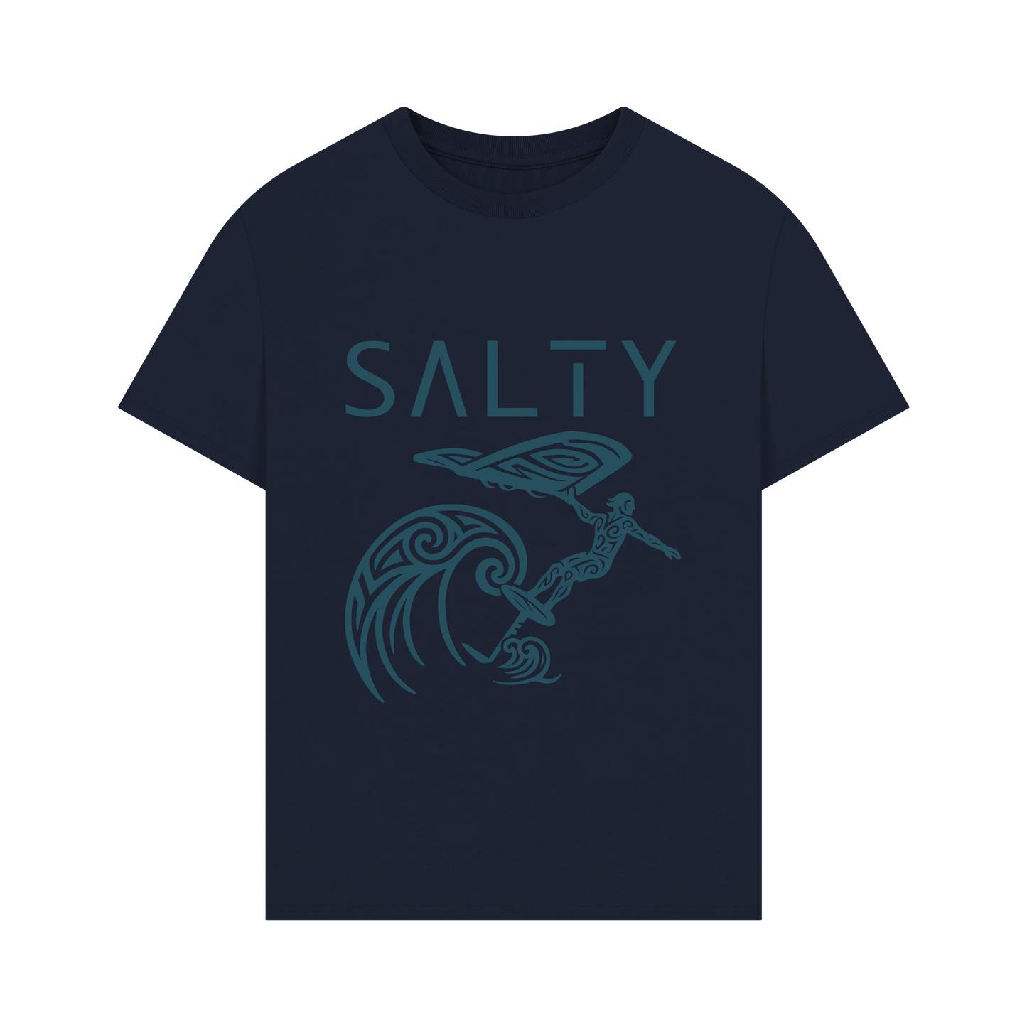 Navy Printed T-shirt Front
