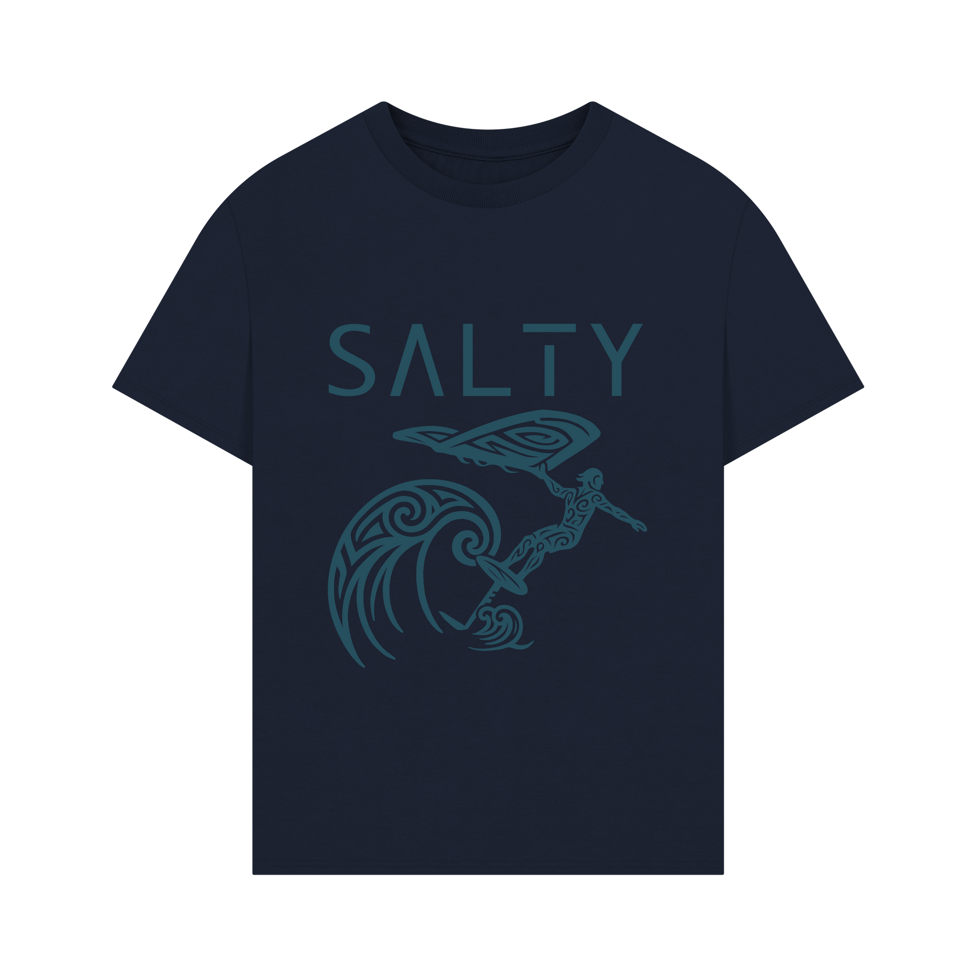 Navy Printed T-shirt Front
