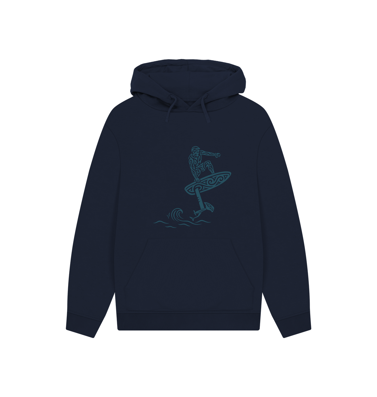 Navy Printed Hoody Front