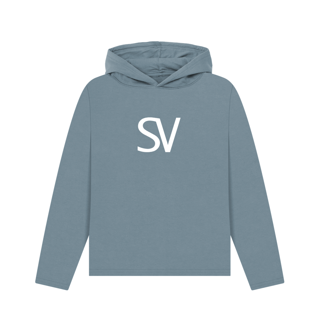 Stone Blue Printed Hoody Front
