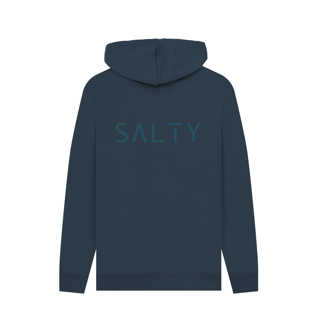Navy Printed Hoody Back