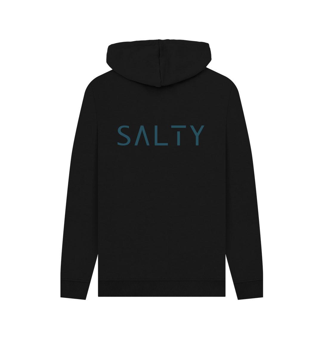 Black Printed Hoody Back