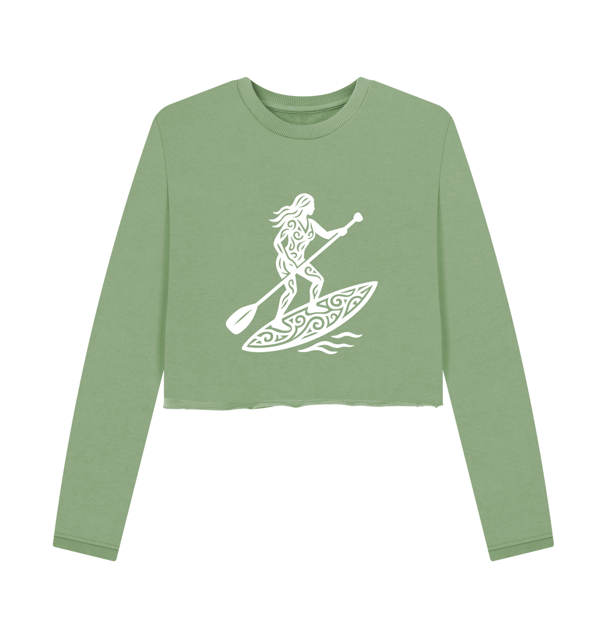 Sage Printed Boxy Jumpers Front