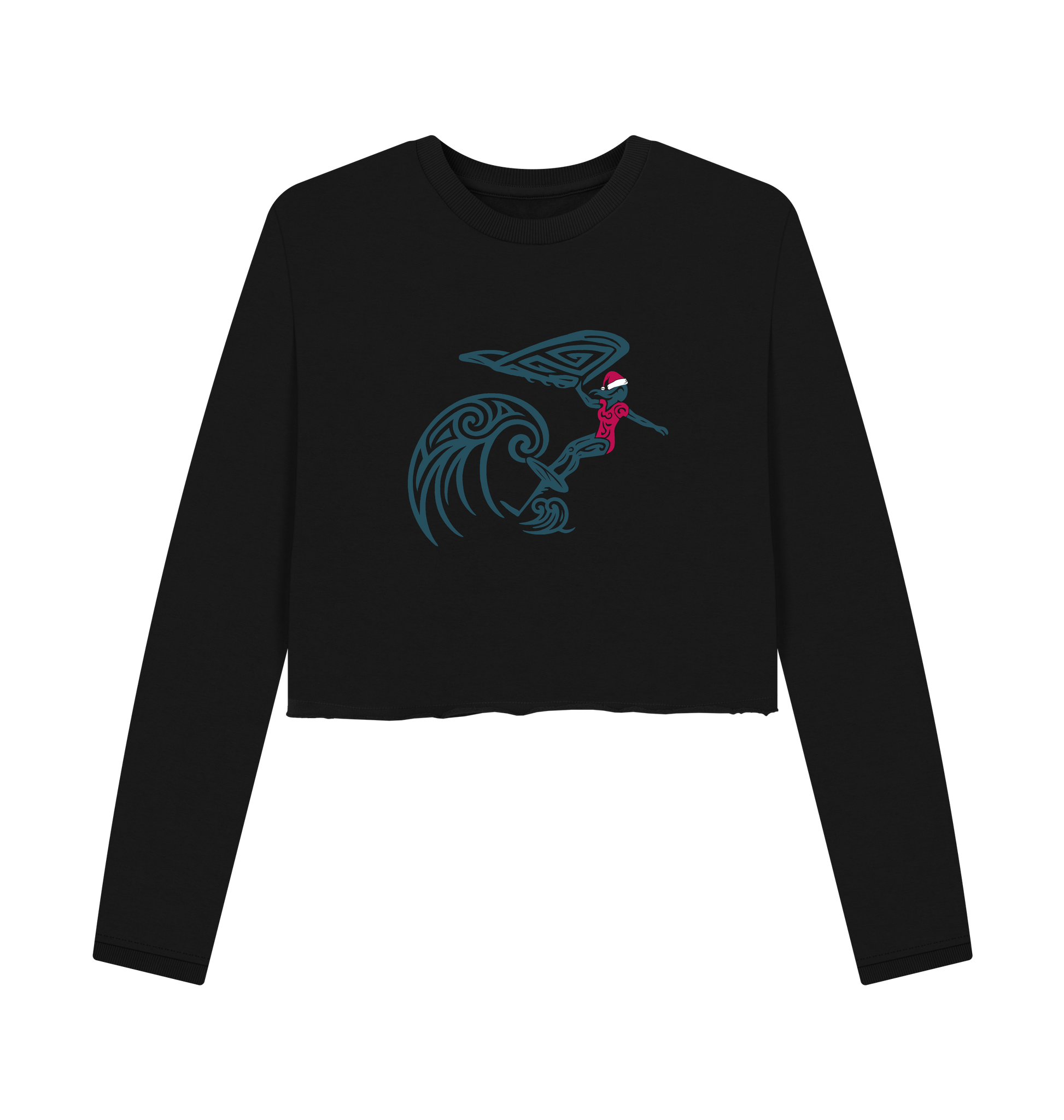 Black Printed Boxy Jumpers Front