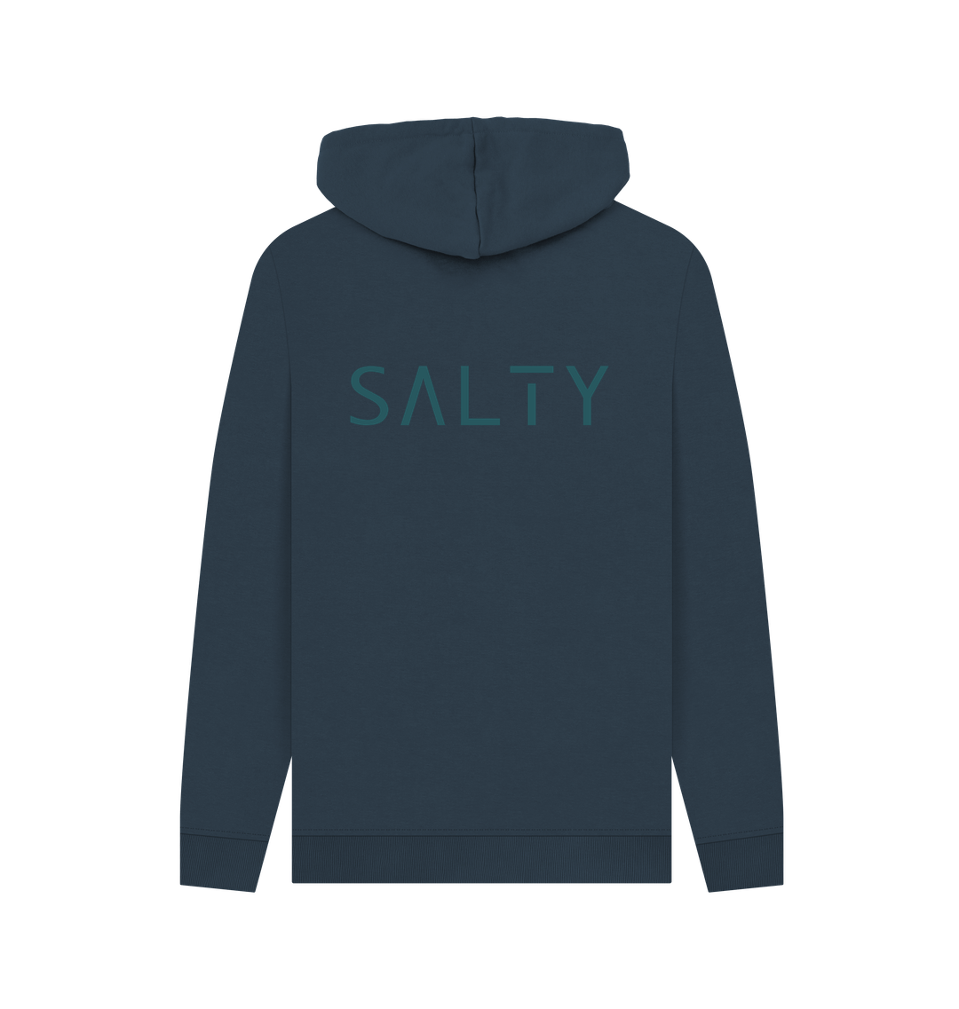 Navy Printed Hoody Back