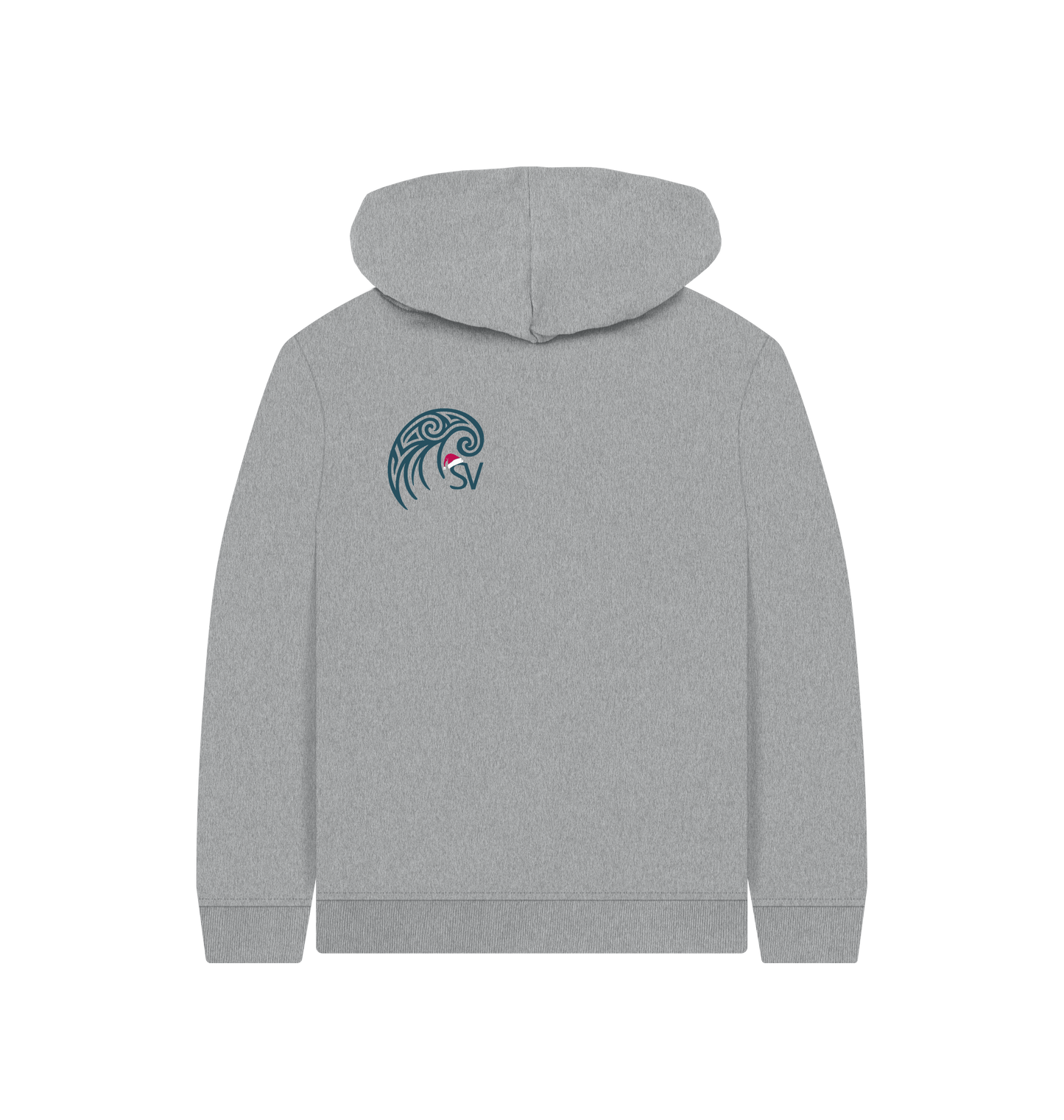Athletic Grey Printed Kids Hoodie Back
