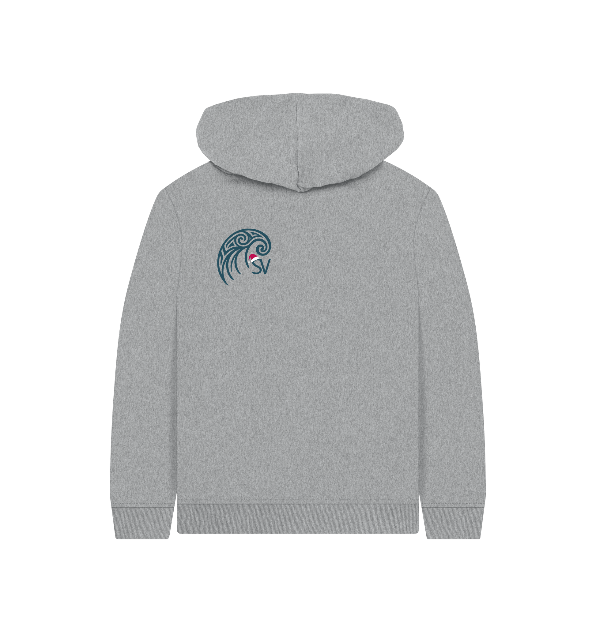 Athletic Grey Printed Kids Hoodie Back