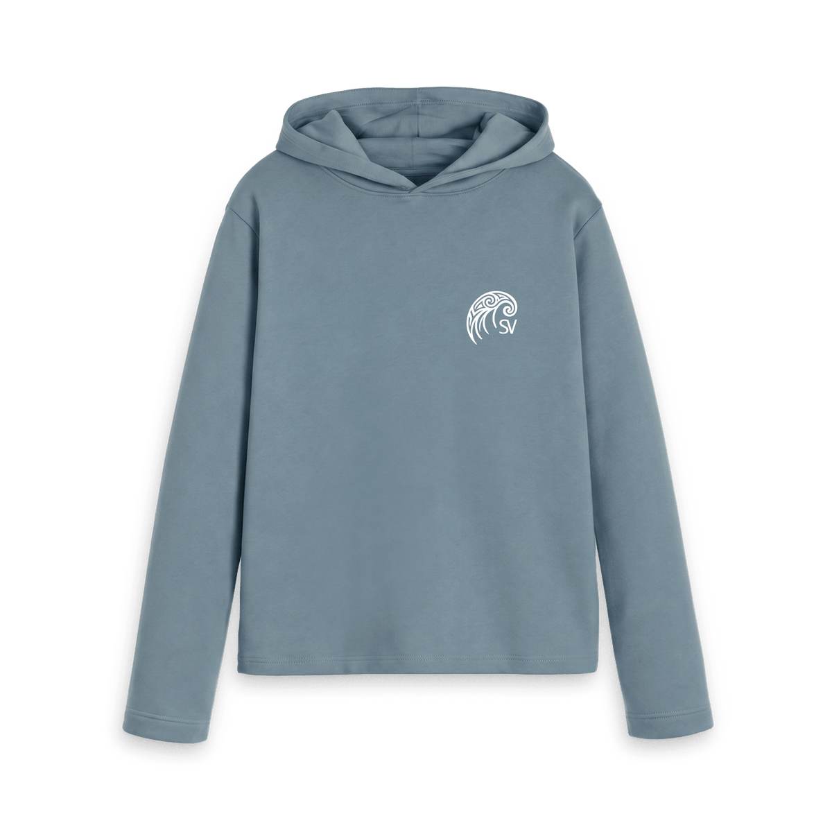 Stone Blue Printed Hoody Front