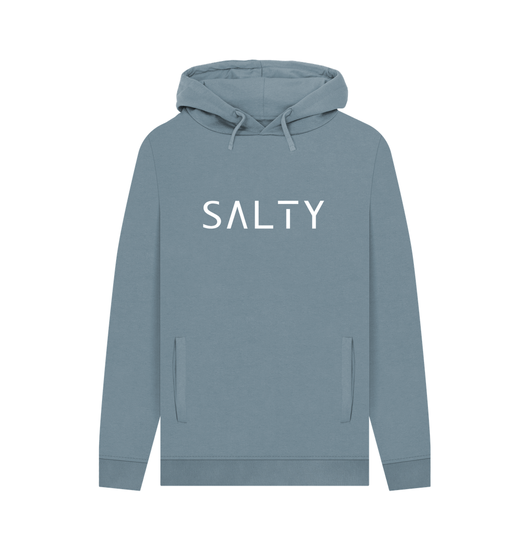 Stone Blue Printed Hoody Front