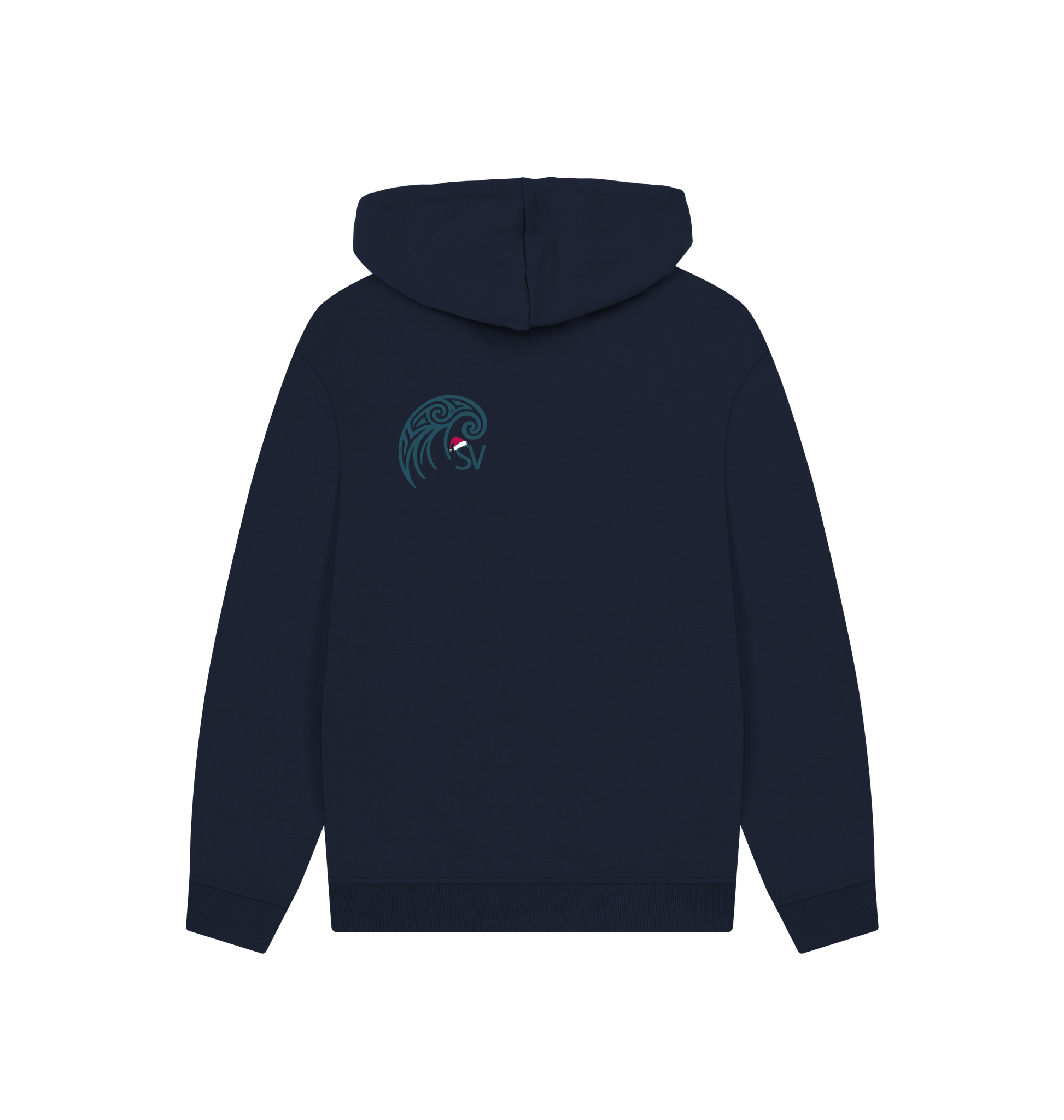 Navy Printed Hoody Back