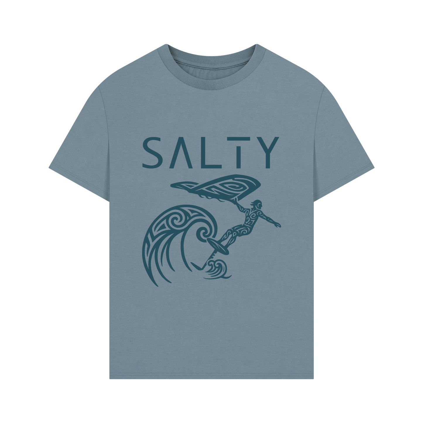 Stone Blue Printed T-shirt Front