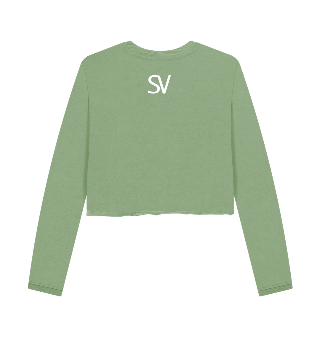 Sage Printed Boxy Jumpers Back