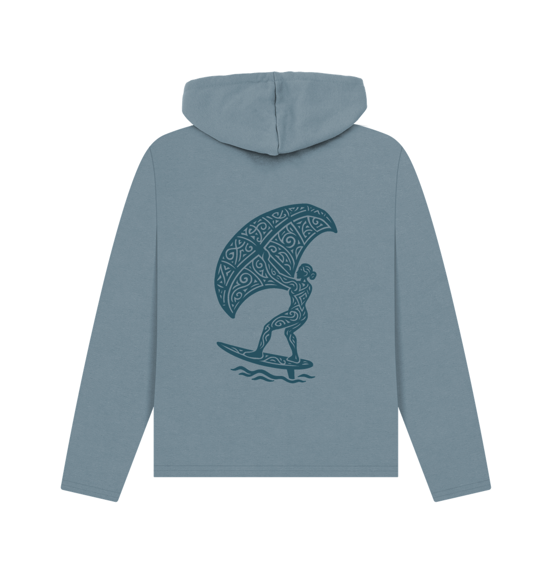 Stone Blue Printed Hoody Back