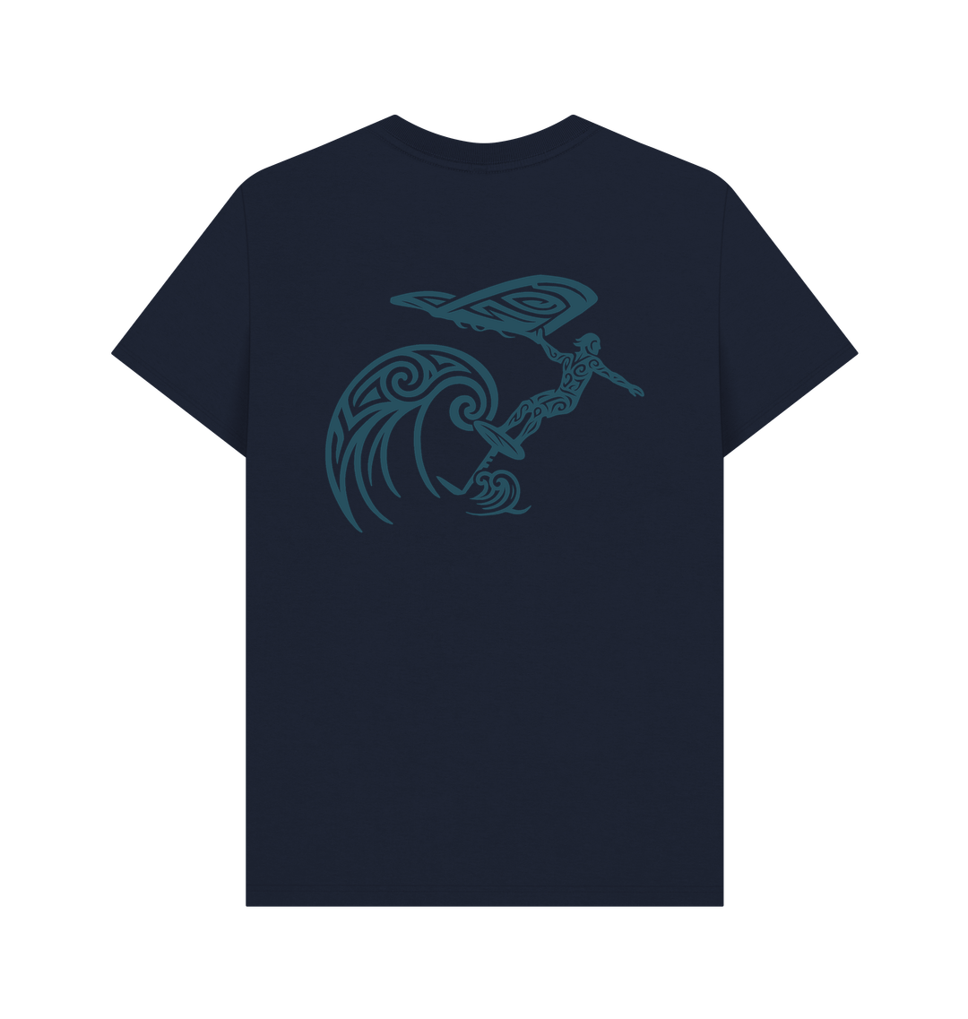 Navy Blue Printed T-shirt Back