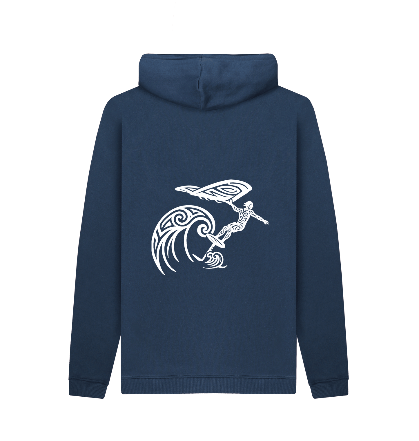 Navy Printed Hoody Back