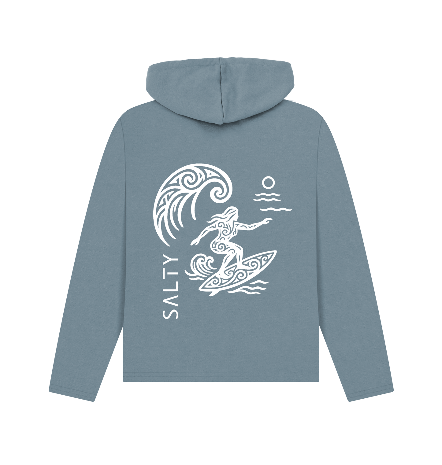 Stone Blue Printed Hoody Back