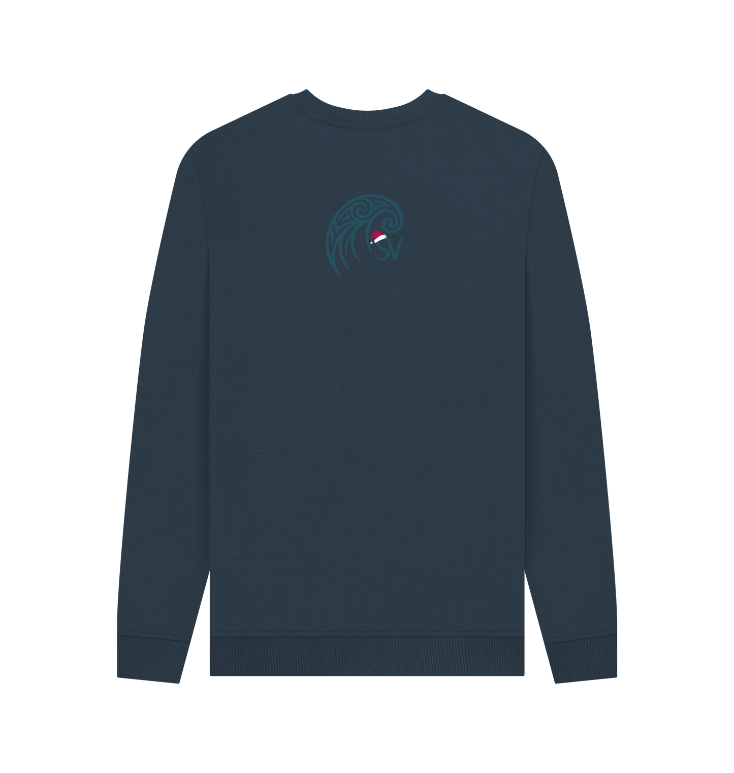 Navy Blue Printed Sweater Back