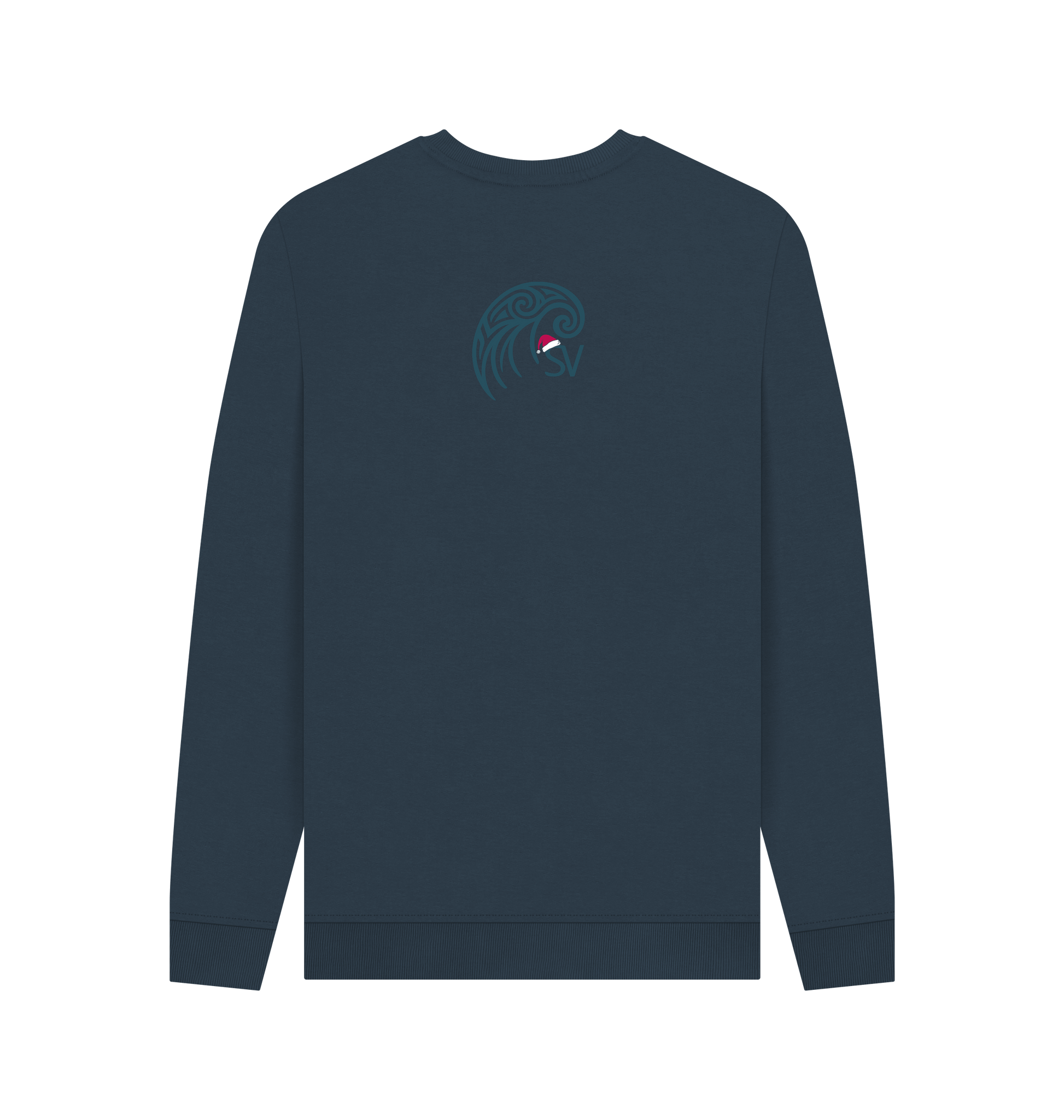 Navy Blue Printed Sweater Back