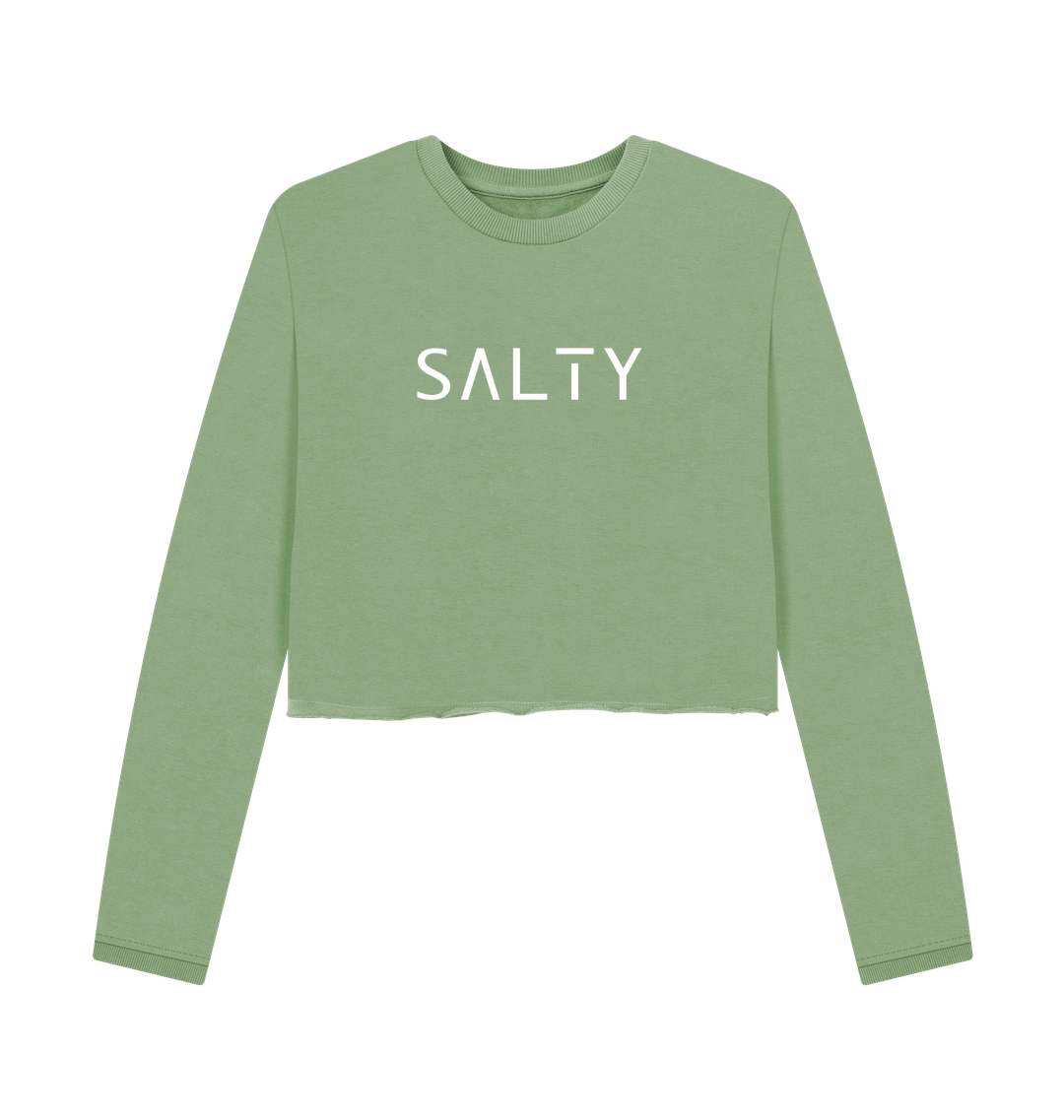 Sage Printed Boxy Jumpers Front