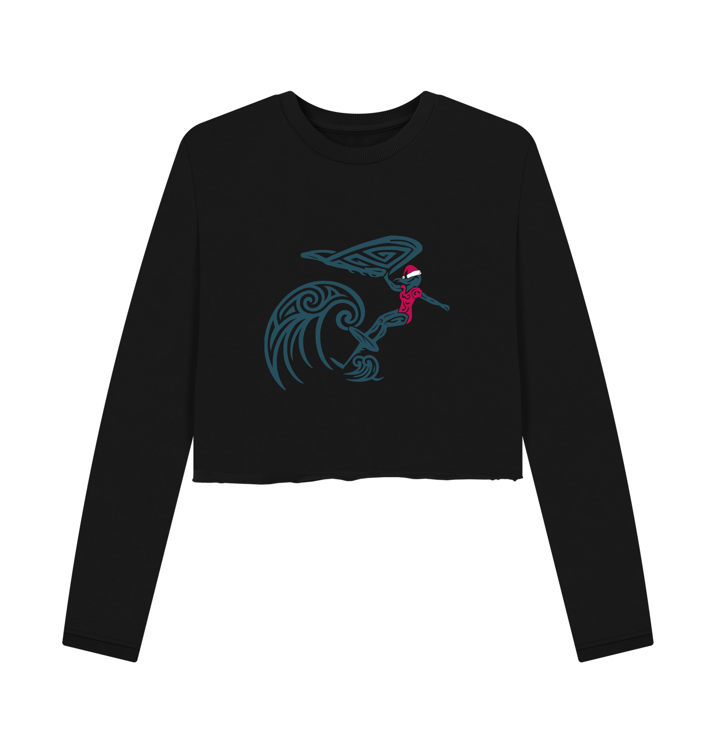 Black Printed Boxy Jumpers Front