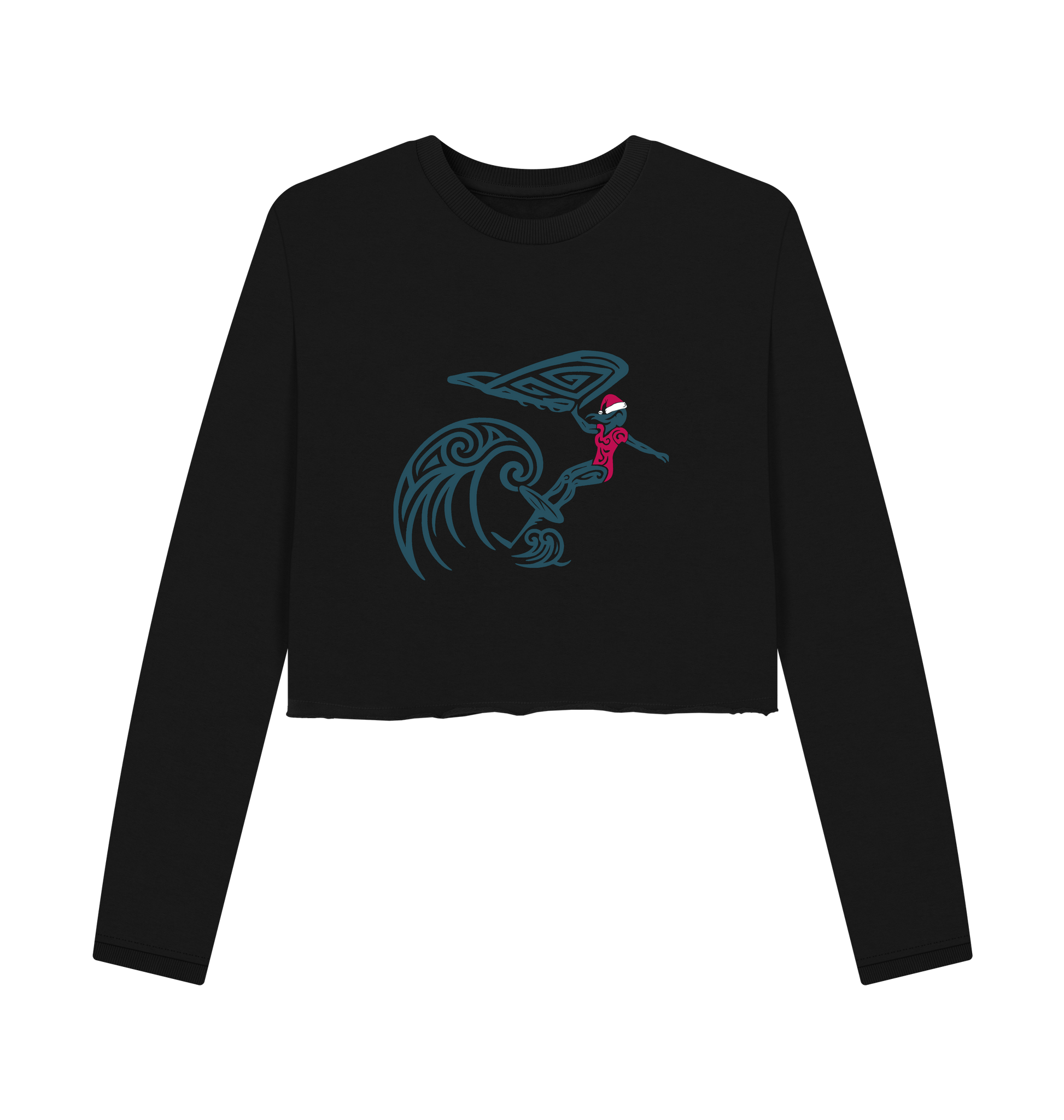 Black Printed Boxy Jumpers Front