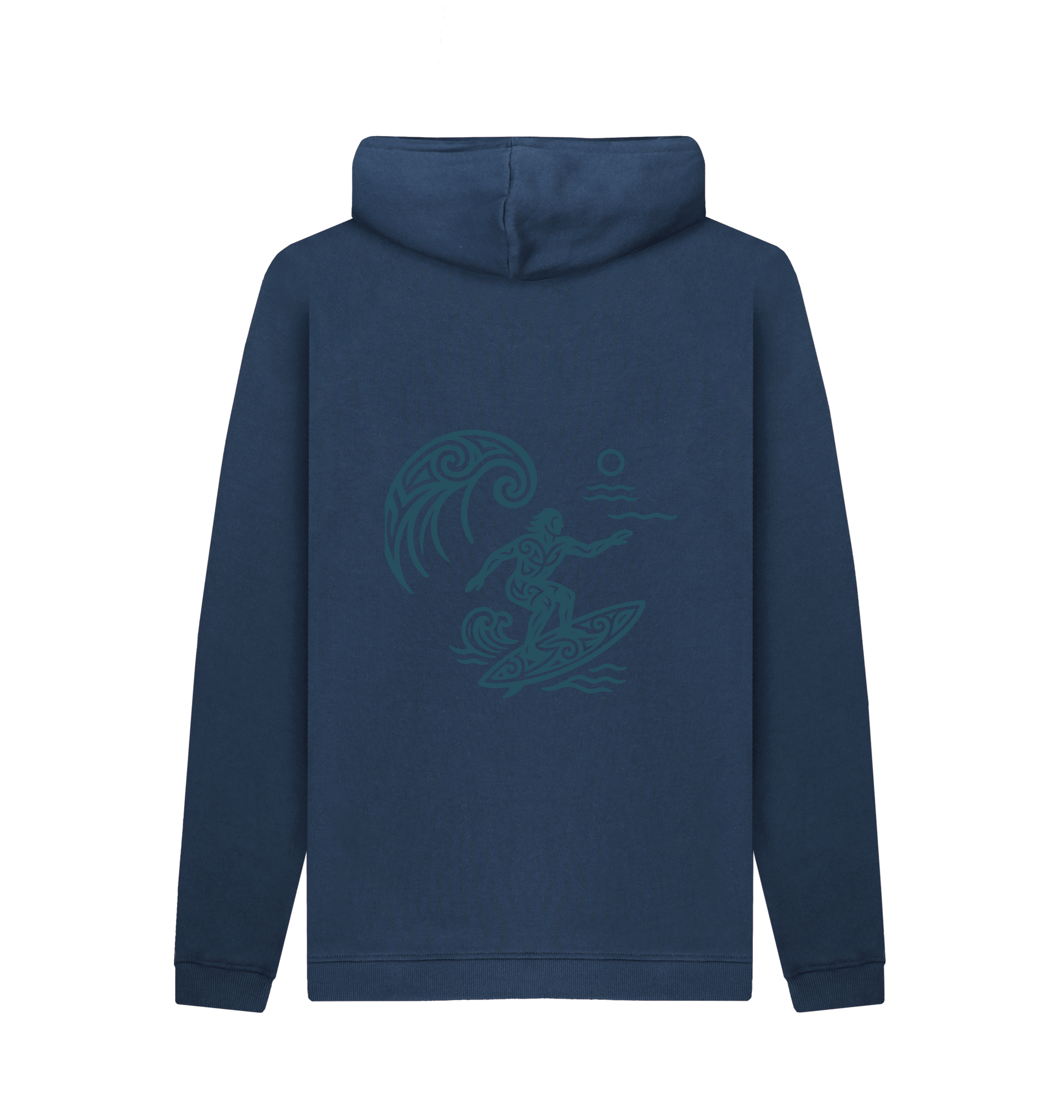 Navy Printed Hoody Back