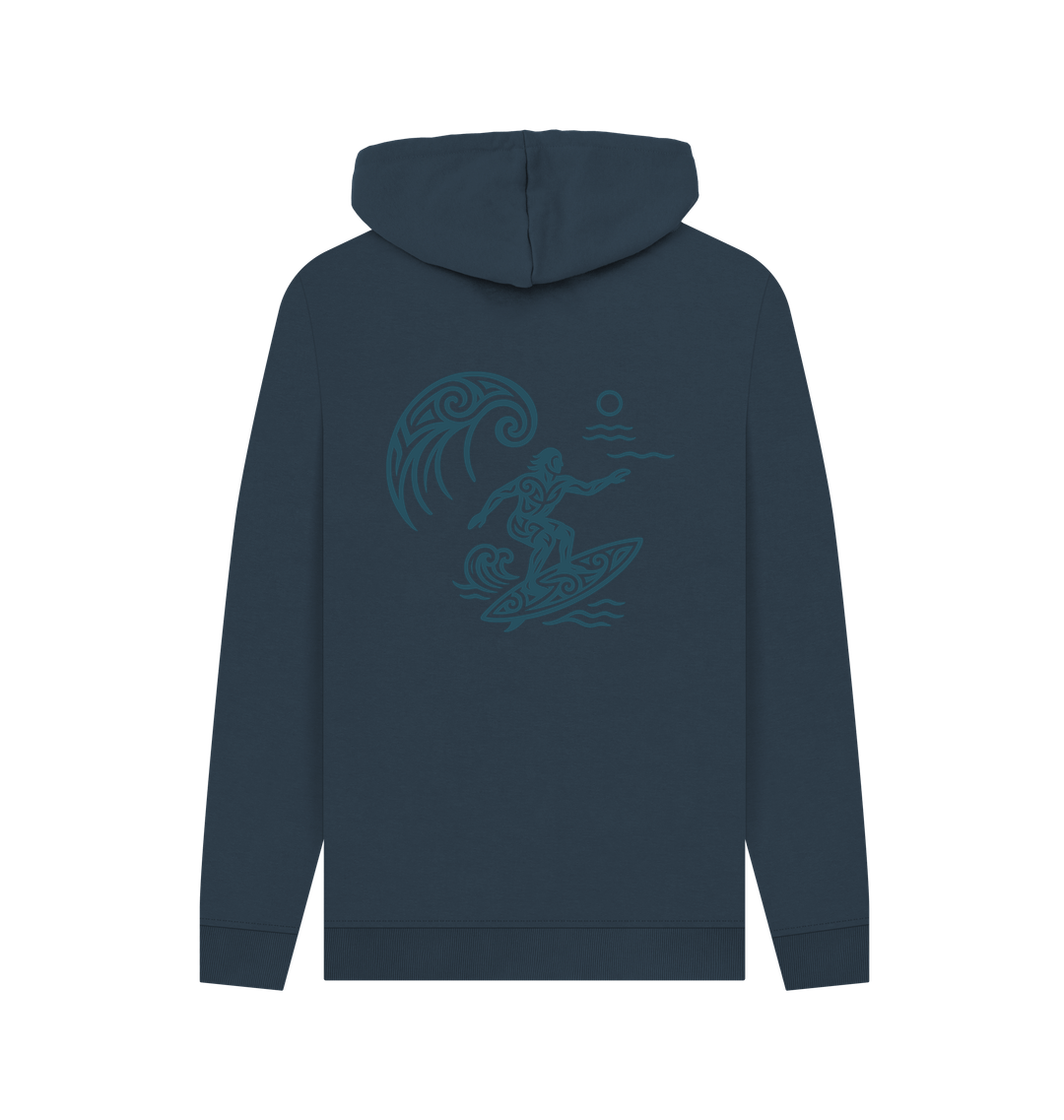 Navy Printed Hoody Back