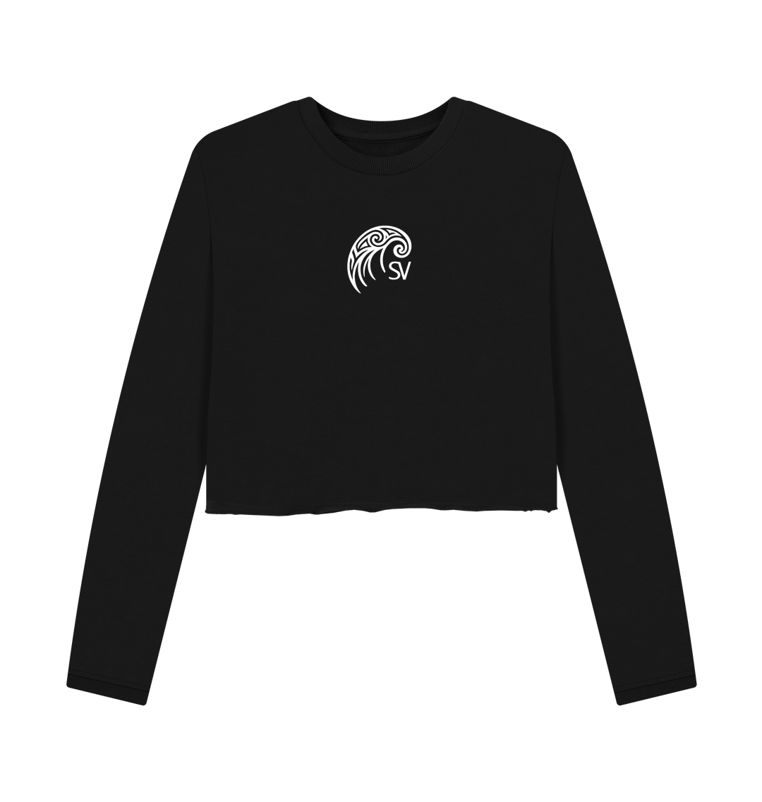 Black Printed Boxy Jumpers Front