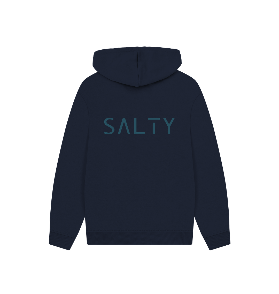 Navy Printed Hoody Back