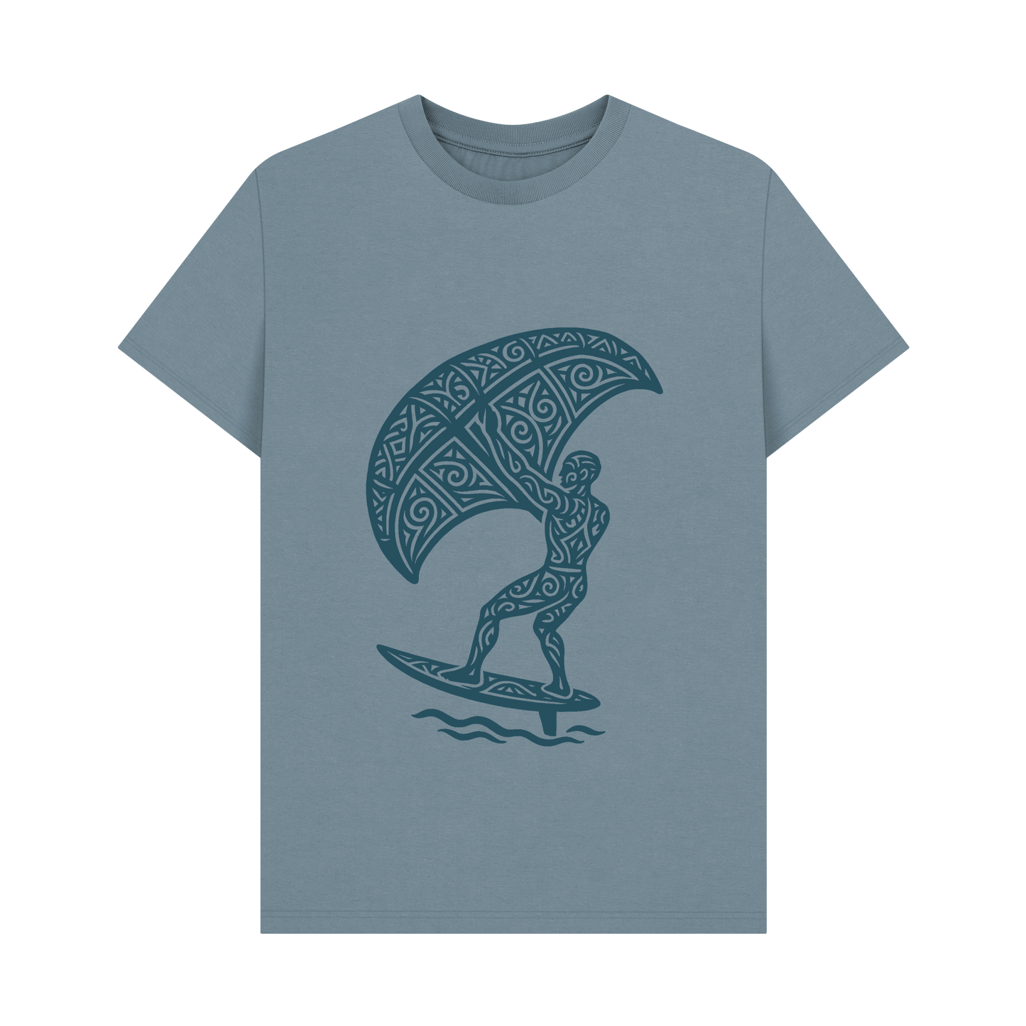 Stone Blue Printed T-shirt Front