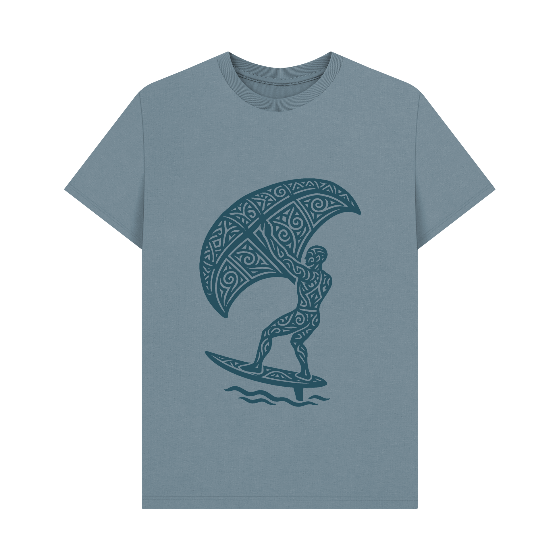 Stone Blue Printed T-shirt Front
